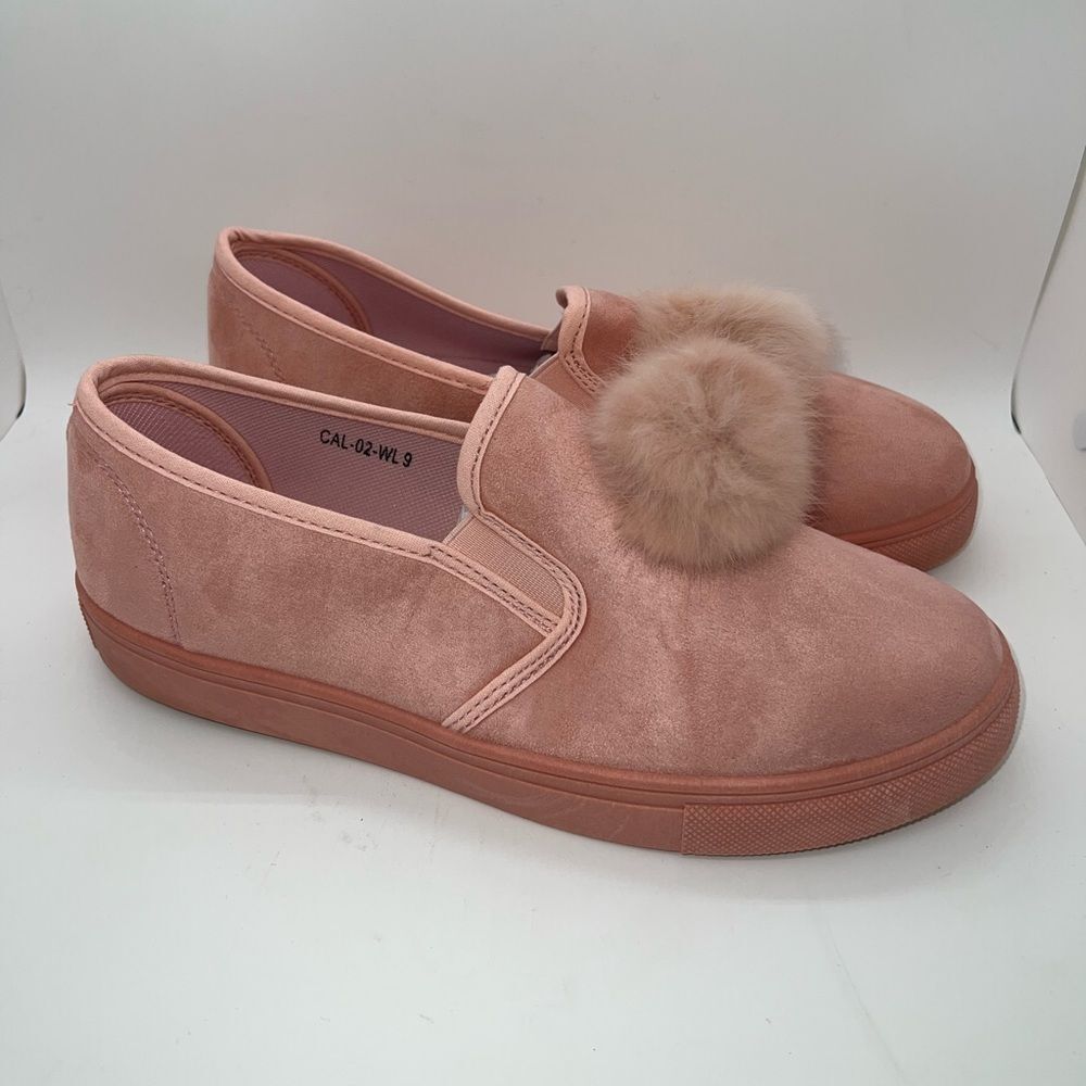 Ositos CAL-02K Blush Pink Slip On Pom Pom Sneakers Loafers Shoes Size 8 New - Picture 6 of 8